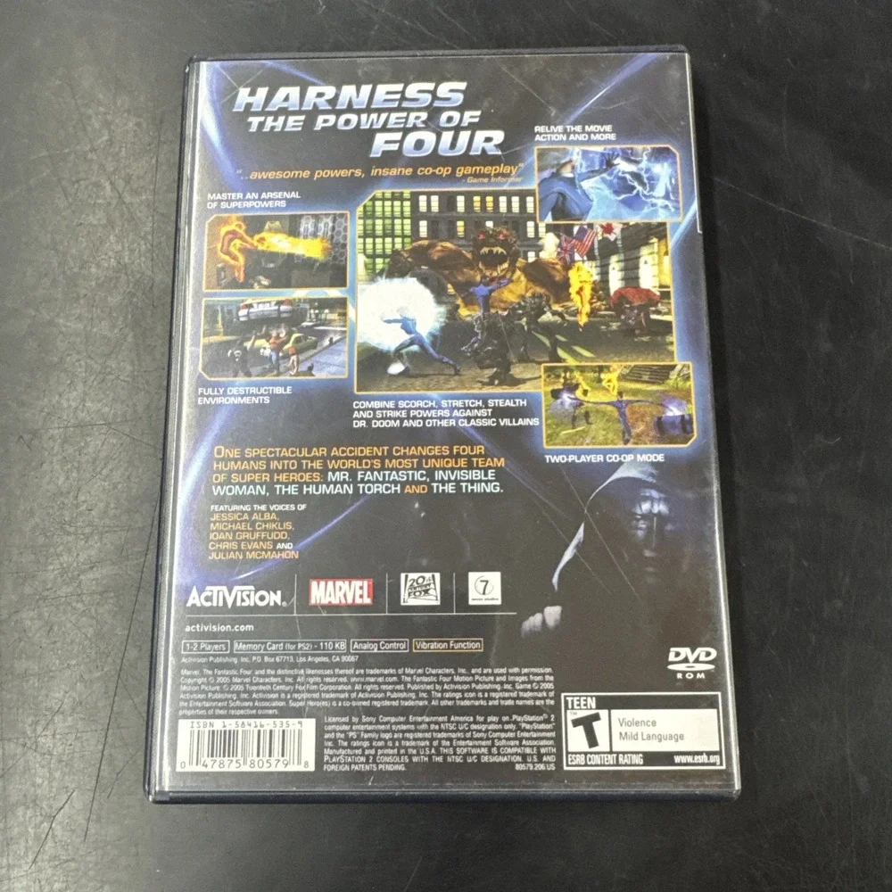 Fantastic 4 (Sony PlayStation 2, 2005) Fantastic Four PS2 Complete With manual